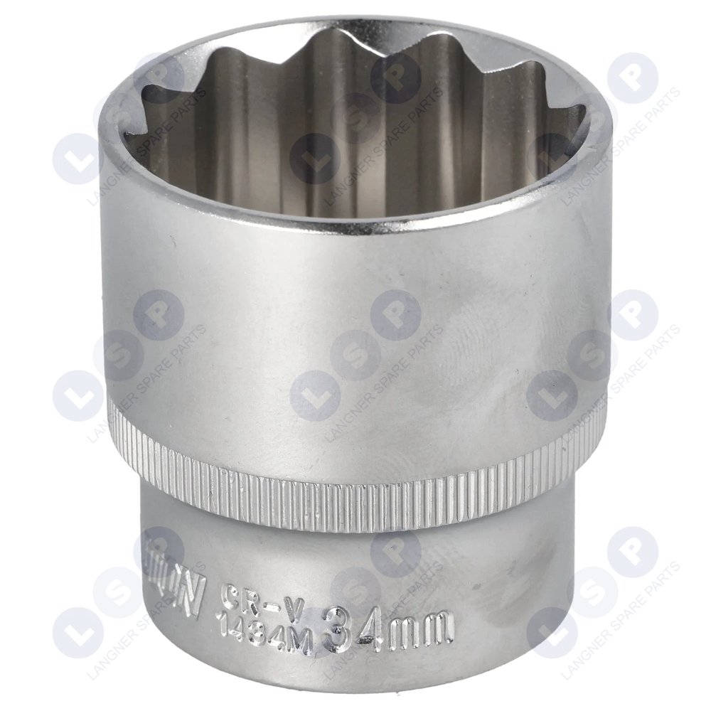 Krátky nástrčný kľúč 34 MM 1⁄2 CrV HONITON 12-ANGLE